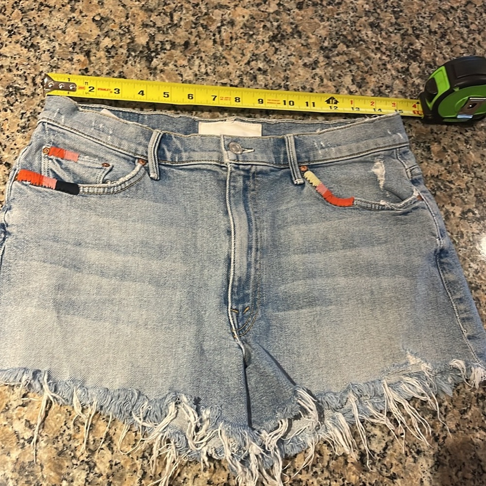 Mother jeans distressed Light Blue Denim Shorts - Picture 8 of 11